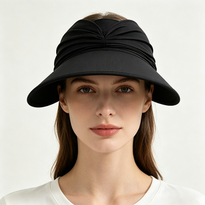 Casquette de soleil unisexe à visière incurvée avec nœud torsadé, trou pour queue de cheval, dessus ouvert, séchage rapide, protection UV, large, pour le sport, les activités de plein air, les voyages et la plage - Product Image 1
