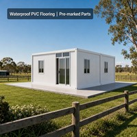 Maisonnette modulaire moderne à 2 chambres avec porte coulissante en verre, structure en acier, préfabriquée, pour vacances, permis de construction inclus
