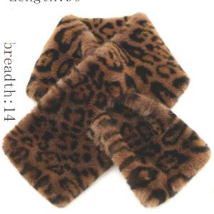 Bufanda de Invierno Estilo Europeo Americano para Mujer, Piel Sintética de Conejo Rex con Estampado de Leopardo, Calentador de Cuello de Visón Sintético, Diseño Cruzado - Product Image 6