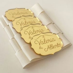 Étiquettes personnalisées en acrylique miroir pour mariage, étiquettes nominatives personnalisées pour la fête des mères et Noël, imperméables - Product Image 3