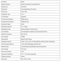 Sistema de Control de Asistencia con Dispositivo Biométrico Inteligente, Cerradura de Reconocimiento Facial, Control de Acceso a Puertas, Visión Nocturna, Reinicio, Cámara WiFi, Pantalla IPS de 8 Pulgadas