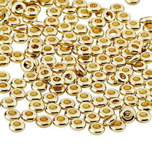 Wholesale 18K Gold Plated Stainless Steel Flat Round Loose <strong>Beads</strong> Rondelles Spacer <strong>Beads</strong> <strong>for</strong> <strong>Bracelet</strong> Necklace Findings - Product Image 5