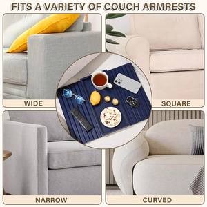 Plateau de canapé en bambou, plateau <span class=keywords><strong>anti</strong></span>-chute pour accoudoir de canapé, plateau pliable pour accoudoir de canapé, table d'accoudoir pour manger, boire, collations - Product Image 2