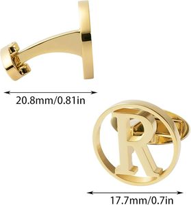 Mancuernillas de Latón para Hombre, para Camisas de Esmoquin Clásicas, Mancuernillas de Boda con <span class=keywords><strong>Iniciales</strong></span> Personalizadas, Promoción Navideña, Aniversario - Product Image 2