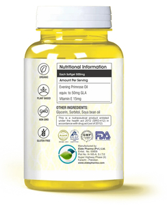 Huile d'onagre 500mg en gélules molles, riche en GLA, pour le bien-être féminin et l'éclat de la peau, complément alimentaire - Product Image 2