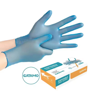 Gants en <span class=keywords><strong>vinyle</strong></span> bleus jetables sans poudre SV012 pour usage domestique et alimentaire - Product Image 1