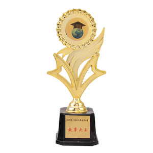 Wholesale Customized Gold Plastic Sports Trophies Sunflower Children's Award Trophy Plastic Crafts