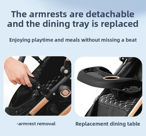 Poussette panoramique 3-en-1 avec grandes roues, siège réversible, position assise à couchée, système de voyage et capote pour bébé et tout-petit - Product Image 3