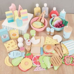 Jeu de rôle amusant pour enfants : Ensemble de boulangerie en bois pour faire semblant de cuisiner des hamburgers et des sandwichs, jouets alimentaires pour garçons et filles - Product Image 2