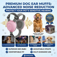Protège-oreilles anti-anxiété HQ pour chien : Réduction du bruit, doux et confortable, protection canine apaisante, soulagement de la sensibilité, accessoires pour animaux de compagnie