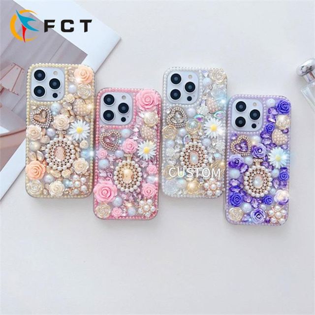 Luxury Phone Case Rhinestone Handmade Bling Glitter Case for iPhone 15 14 13 12 11 Pro Max 7 8 Plus Bling Diamond Mobile Covers