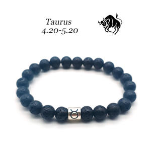 Vente chaude 8mm Bracelet en alliage de pierre de lave volcanique Bracelet de perles brillantes avec signe étoile et <span class=keywords><strong>horoscope</strong></span> <span class=keywords><strong>du</strong></span> zodiaque pour cadeau pour hommes et femmes - Product Image 4