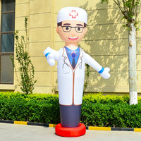 Costume de mascotte gonflable personnalisé en tissu Oxford, résistant à l'eau, avec personnage infirmière de dessin animé agitant la main, pour publicité professionnelle