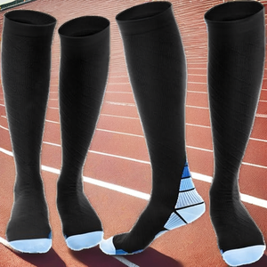 Knee High Crew Compression <b>Socks</b> Nylon <b>Running</b> Cycling Quick Dry Breathable Geometric Summer ODM Custom Digital Printing Cuff - Product Image 2