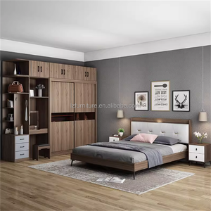 Juego de Muebles de Dormitorio para Apartamento Económico con Cama de Madera Sólida, Mesitas de Noche, Armario y Tocador Combinados para Espacios Pequeños - Product Image 4