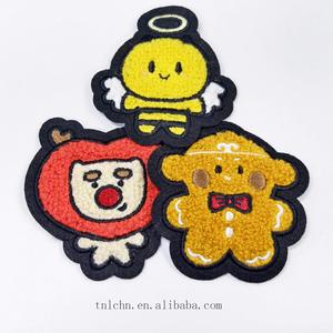 Custom Eco-Friendly Appliqued Flower & Heart Chenille Embroidery Patches Self-Adhesive for Clothing <b>Hats</b> & <b>Bags</b> - Product Image 1