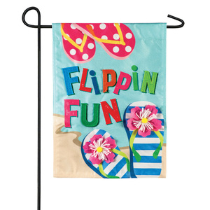 Gasser stampa personalizzata 12x18 pollici bandiera stagionale Banner bandiera da giardino in lino con stampa fronte-retro con supporto in acciaio - Product Image 2