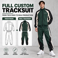 Survêtement Homme Personnalisé à Blocs de Couleurs avec Fermeture Éclair Intégrale, Veste Tissée et Pantalon Long, Logo Imprimé pour Sorties Quotidiennes Décontractées