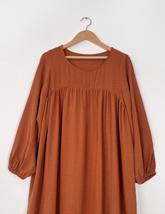 Robe longue musulmane <span class=keywords><strong>pour</strong></span> <span class=keywords><strong>jeunes</strong></span> filles de Dubaï, couleur unie, manches plissées élastiques, <span class=keywords><strong>pour</strong></span> l'automne et l'hiver - Product Image 2