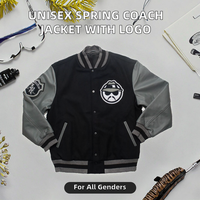 Blouson universitaire unisexe décontracté coupe ample printemps personnalisable avec logo écologique respirant coupe-vent style décontracté élégant col rabattable