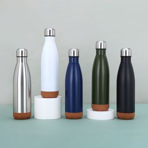 Hot Sales 500ml SS304 Double Wall Stainless Steel Vacuum Tumbler 6-12hrs Thermal Insulation Eco Cork Sleeve Straight Cup <b>Gift</b> - Product Image 2