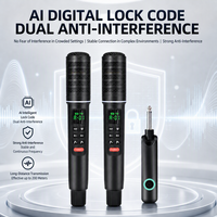 Ensemble de microphones sans fil portables en plastique pour la vente en gros, suppression du bruit 100 dB, rapport signal/bruit, faible distorsion, longue portée