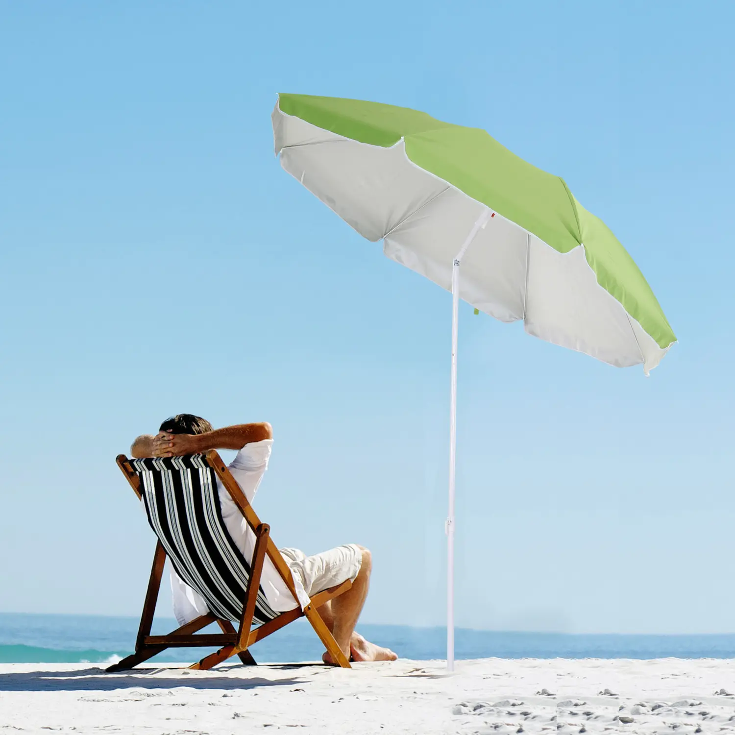 مظلة شاطيء شمسية محمولة بحجم مخصص مقبولة للحماية من أشعة الشمس ، مظلة شاطيء عالية الجودة من مصنع الصين 8 أقدام