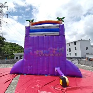 Structure gonflable aquatique tropicale pour enfants, avec toboggan aquatique violet, pour le jardin. - Product Image 5