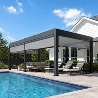 Pergola en aluminium à double toit rigide pour jardin, idéale pour les loisirs en famille, l'ombrage et les divertissements en plein air