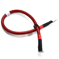 Câble de batterie OEM personnalisé en gros B+ 8 AWG, borne positive à œillet, coudé à 90 degrés, 1000V 105C VW-1, faisceau de câbles d'alimentation rouge