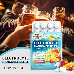 Tabletas masticables para aliviar la resaca <span class=keywords><strong>con</strong></span> electrolitos, reponen los electrolitos, alivian el <span class=keywords><strong>dolor</strong></span> <span class=keywords><strong>de</strong></span> <span class=keywords><strong>cabeza</strong></span>, las náuseas <span class=keywords><strong>y</strong></span> la fatiga, aceleran la recuperación - Product Image 4