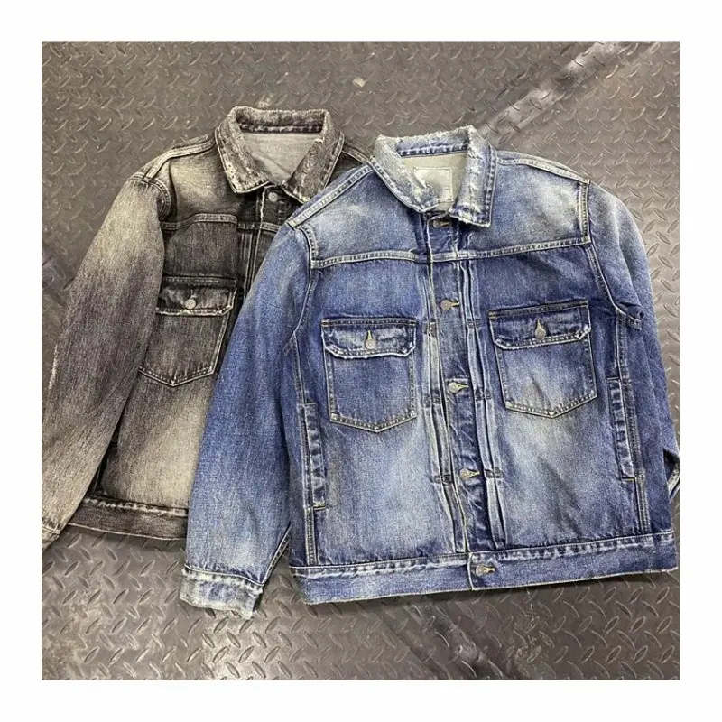 Lotfeel Fashion Wholesale High Quality Vintage Washed Jeans Denim Jacket