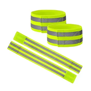 Reflective Elastic Band Factory Price Wholesale Hi Vis Reflective Safety Spandex Arm Band Strips Elastic Running Runner Walker Cyclin Wristband