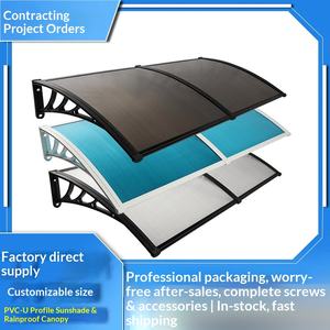 Auvent <span class=keywords><strong>transparent</strong></span> en PC, silencieux, imperméable, pare-soleil, à fixation murale, avec structure en acier et plastique, <span class=keywords><strong>pour</strong></span> balcon extérieur et fenêtre - Product Image 3