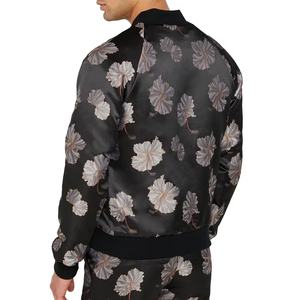 Chaqueta Bomber de Invierno con Cierre y Estampado Floral Personalizado OEM, Chaqueta Casual con Cierre y Serigrafía para Hombre - Product Image 3