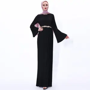 Vestido largo de noche musulmán para mujer, moda elegante, Formal, Abaya, islámico, plisado, Sexy, Abaya, 2021