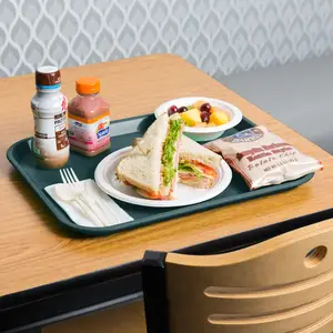Cafe Standard Non-Slip Plastic Fast Food Tray Serving Food Tray