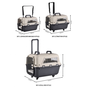 Çok boyutu dayanıklı seyahat evcil hayvan taşıyıcı açık taşınabilir havayolu arabası ile evcil hayvan kafesi plastik kulübesi tekerlek evcil hayvan kafesi taşıyıcı - Product Image 6