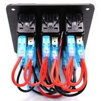 Chargeur double prise USB étanche 12-24V 3.1A avec panneau de commande à 3 interrupteurs à bascule en aluminium ON/OFF
