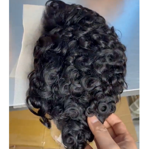 Perruques cheveux humains courts <span class=keywords><strong>coupe</strong></span> Pixie bouclés brésilien 13x4 perruques de dentelle pour les femmes bonne qualité pas cher vendeur de perruques de cheveux humains - Product Image 1