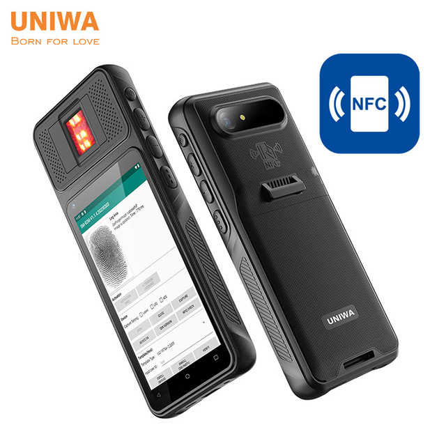 New Product UNIWA F501 5 NFC Portable Rugged 2D Scanner Terminal with Biometric Fingerprint Reader Handheld Mobile Phone
