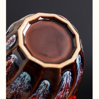 Tasse en céramique artisanale émaillée au four avec émail brillant et fluide, tasse à thé Kung Fu, tasse à café créative individuelle, tasse maîtresse pour la maison