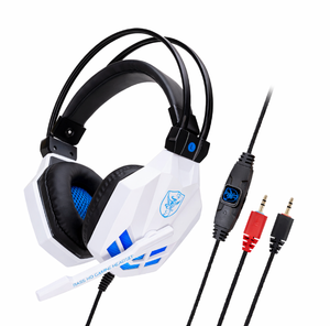 <span class=keywords><strong>Casque</strong></span> de jeu LED <span class=keywords><strong>blanc</strong></span> filaire, écouteurs stéréo 3,5 mm avec micro, haut-parleur magnétique 40 mm, <span class=keywords><strong>casque</strong></span> de jeu supra-auriculaire pour PC - Product Image 1