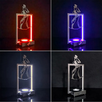 Support de Bouteille LED Rechargeable Style Parisien, Présentoir Lumineux à Changement de Couleur pour Champagne et Vin, Support Lumineux pour Liqueurs pour Bar et Boîte de Nuit