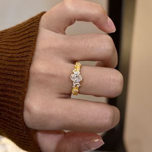 Bague en argent pur S925 plaqué or, ciel étoilé vintage, luxe haut de gamme, faite à la main, diamant brossé, similaire à un œuf de pigeon - Product Image 5