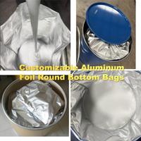 Doublure de fût chimique à fond rond de 200 L, résistante à l'humidité et aux hautes températures, pour l'emballage de liquides, d'huiles et de graisses, en aluminium