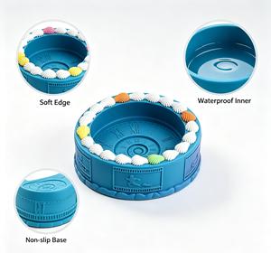 2 In 1 Pet Food Water Bowl Cake Shape Silicone Slow Feeder <b>Bite</b> Resistant Dog Cat Feeder Manufacturer - Product Image 1