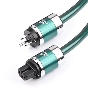 Gold Plated Male To Female Power Cable Audiophile Hifi Power Cable US/EU Plug For Subwoofer/amplifier/dv/av