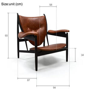 Customization Colors Italian Antique Red Genuine Leather Tufted Chair Wooden Frame Reclining <b>Lounge</b> Chair Living Room Bedroom - Product Image 6