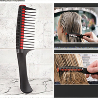 Brosse à cheveux professionnelle classique en plastique, peigne à queue de rat à dents larges, pour salon et usage domestique, exfoliante, antistatique, durable et tendance